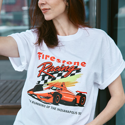 Throwback Racing Tee in White
